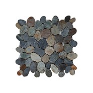 Pebble sliced greeny swarthy 30x30 cm. ~