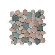 Pebble regular mix white, green & pink 30x30 cm. ~