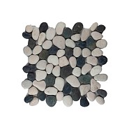 Pebble regular mix black & white 30x30 cm. ~