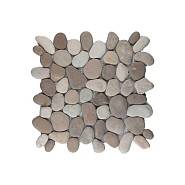 Pebble regular mix brown & white 30x30 cm. ~