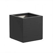 Bloembak vlak grafiet zwart 40 cm. hoog