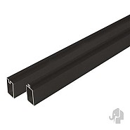 Elephant onder- en bovenregel M&M/ModRh aluminium 20x25x1800mm (2 stuks) zwart incl tie-clips