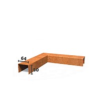 Corten overzetprofiel gelijkzijdig 230x5x6,4 cm. (2 mm.) ~
