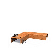 Corten overzetprofiel gelijkzijdig 230x5x10,4 cm. (2 mm.) ~