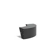 Keerwand buitenbocht met brede bovenrand - Aluminium