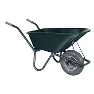 Kruiwagen Tuin Premium 100L Groen m/kunststof bak + SOFT wiel ~