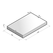 Industrieplaat 120x80x12 cm. grijs zonder sleuf (DR) ~