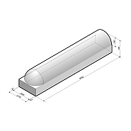 Schampband 21x18x95 1-zijdig rond reflex white 154 ~