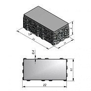 Flex Fusion Gris Naturel 22x11x8 cm. 4 mm. nok 1/1 facet ~