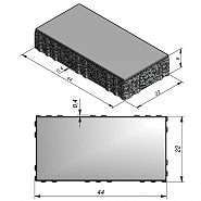 Flex Fusion Gris Naturel 44x22x8 cm. 4 mm. nok 1/1 facet ~