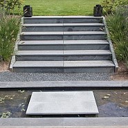 Donker grijs graniet G654 traptrede opstap gezoet 100x35x3 cm. ~