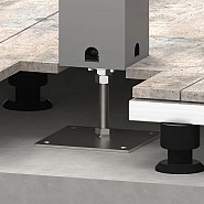 In hoogte verstelbare voetplaat voor Pergola kwartsgrijs metallic ~