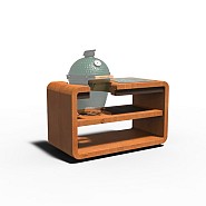 Cooking Station Kamado CorTen + bamboe 150x75,2x92,6 cm. ~