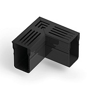 U-Drain afvoergoot WaterWijs 10-6,5-X hoekstuk zwart ~