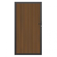 NTW deur met alu frame verticaal Triple Teak/zwart 100x195 cm. ~