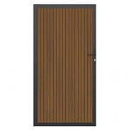 NTW deur met alu frame verticaal Triple Teak 100x195 cm. ~