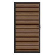 NTW deur met alu frame horizontaal Triple Teak/zwart 100x195 cm. ~