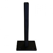 Stalen voetplaat met structuur poedercoating t.b.v. H-gleufpaal 12x15x33 cm. zwart RAL9005 ~