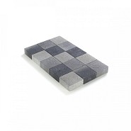 Ongetrommelde klinker velling 15x15x6 Grijs-Zwart ~