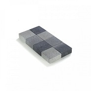Ongetrommelde klinker velling 20x20x6 Grijs-Zwart ~