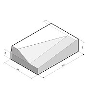 Inritband 75x20x50 links grijs ~