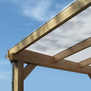 Pext Polycarbonaat Dakpakket - 5060x3500 muuraanbouw - blank aluminium - excl. glas ~
