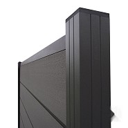 Elephant schutting Modular Evo houtcomposiet 180x180 cm Antraciet, antraciet profielen ~