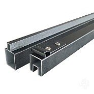 Aluminium antraciet gepoedercoat Onder- en bovenregel (set) tbv Mix&Match ~
