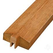 Bangkirai afdekprofiel 32x68x1800mm (tbv dubbel rabat, sponning 7mm) bc ~
