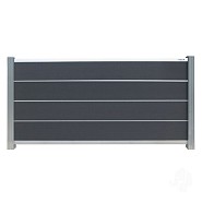 Elephant schutting Modular Evo houtcomposiet 180x97 cm Rock Grey, alu profielen ~