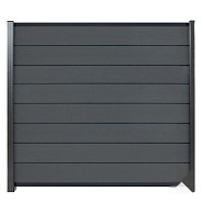 Elephant schutting Modular Evo houtcomposiet 180x180 cm Rock Grey, antraciet profielen ~