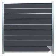 Elephant schutting Modular Evo houtcomposiet 180x200 cm Rock Grey, alu profielen ~