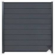 Elephant schutting Modular Evo houtcomposiet 180x200 cm Rock Grey, antraciet profielen ~