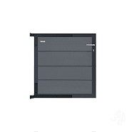 Elephant poortje Modular Evo houtcomposiet 90x91 cm Rock Grey, antraciet beslag ~