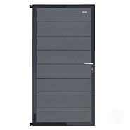 Elephant tuindeur Modular Evo houtcomposiet 90x174 cm Rock Grey, antraciet beslag ~