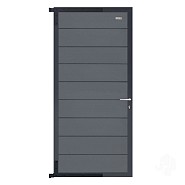 Elephant tuindeur Modular Evo houtcomposiet 90x195 cm Rock Grey, antraciet beslag ~