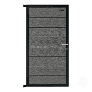Elephant tuindeur Modular Evo houtcomposiet 180x90 cm Rock Grey, antraciet beslag ~