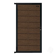 Elephant tuindeur Modular Evo houtcomposiet 180x90 cm Dark Brown, antraciet beslag ~