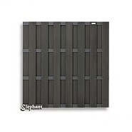 WPC antraciet composiet scherm Basic met 4 antra alu ligger 180x180cm ~