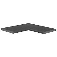 Zwembadrand Vietnam Black binnenhoek 60/30x60/30x3 cm. Riven - Bullnose (uitlopend 2026) OP=OP ~