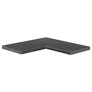 Tibet Asian Black 2.0 binnenhoek 60/30x60/30x3 cm. Gevlamd Bullnose (uitlopend 2026) OP=OP ~
