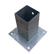Plaatpaalhouder 7 x 7 cm verzinkt ~