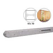 Betonpaal stampbeton 10x10x280 cm. grijs tussenpaal t.b.v. recht scherm ~