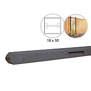 Betonpaal stampbeton 10x10x280 cm. antraciet tussenpaal t.b.v. recht scherm ~
