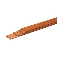 Hardhouten geschaafde plank, met V-groeven, 1,5x14,5x180 cm. ~
