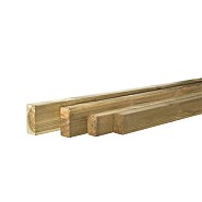 Grenen geschaafde regel 3,4x4,5x180 cm. groen geïmpregneerd. ~