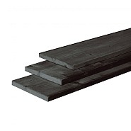 Douglas ruwe plank 2,2x25 cm zwart gedompeld
