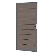 Composiet deur in aluminium frame 90x183 cm. bruin. ~
