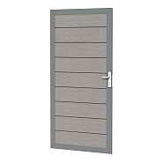 Composiet deur in aluminium frame 90x183 cm. grijs. ~