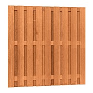 Hardhouten geschaafd plankenscherm 20-planks 14mm, recht verticaal, 180x180 cm, betonsysteem. ~